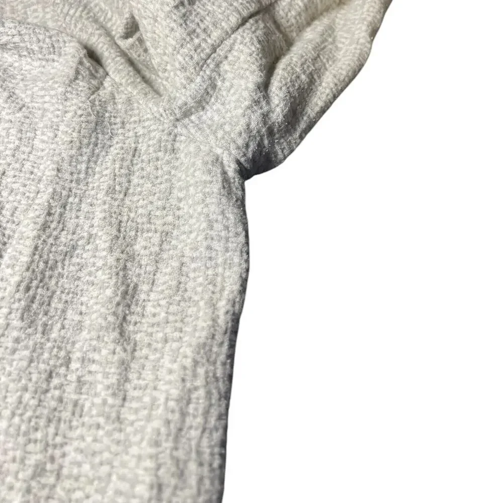 Eileen Fisher Womens Gray Textured Long Jacket Snap Front Large‎ Cardigan Blazer